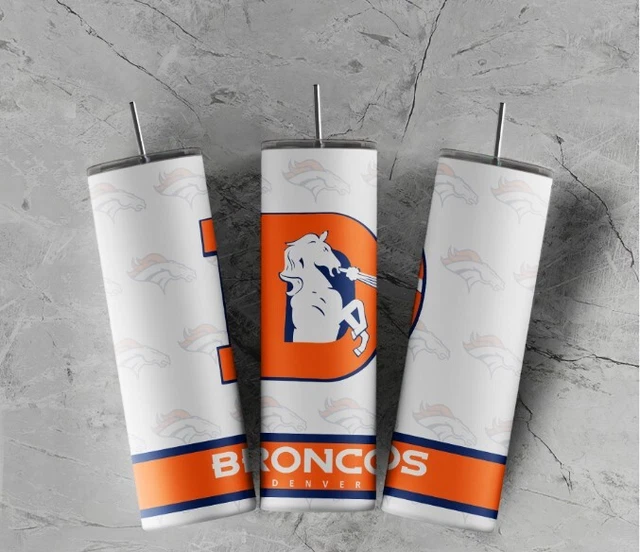 Denver Broncos 20 oz Retro Logo hot cold Tumbler Double Walled Game Day 