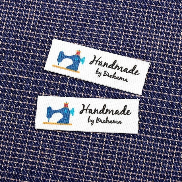 64PCS Custom Iron Personalized Label Organic Cotton Fabric Name Sewing Machine