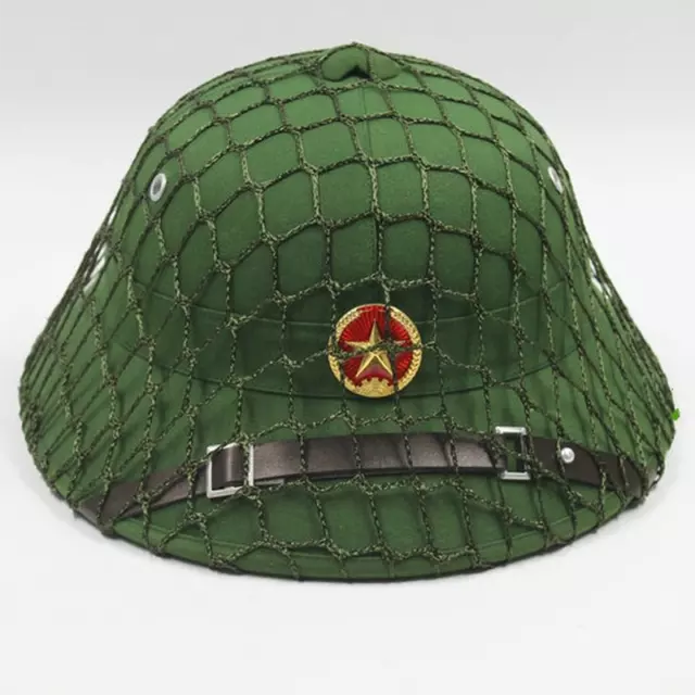 VIETCONG VC PITH HELMET HAT GREEN Colour WITH RED STAR BADGE Helmet Net