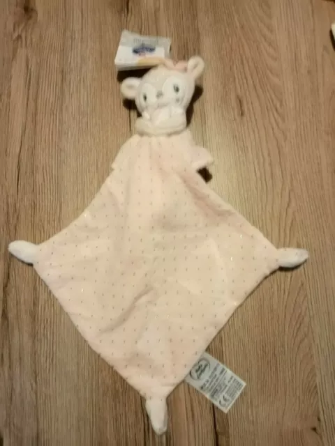 Doudou Daim Faon Rose Mouchoir Pois Dore Creme Neuf