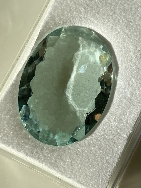 38ct genuine aquamarine oval faceted