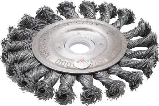 Cepillo Metálico Plana Hilos Redondo Trenzado ° 115 MM para Pulidora BGS Technic