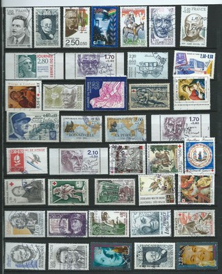 France Lot de 40 timbres avec surtaxe oblitérés TA 14 