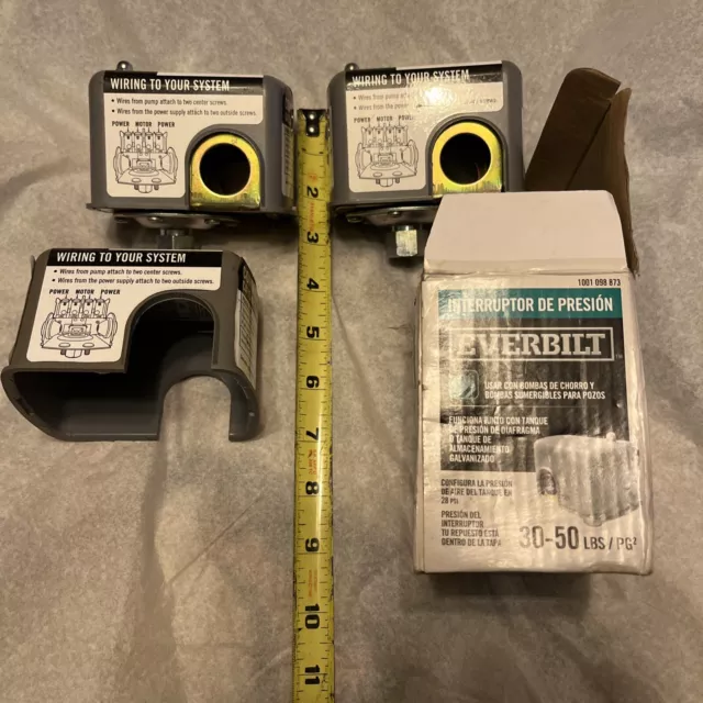 Lote de 2 interruptores de presión Everbilt 30/50 PSI para bombas de pozo EBPS3050 sin probar