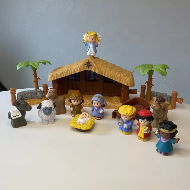 Fisher Price Little People Navidad Natividad Set Pestidor Figuras Animales - Funciona