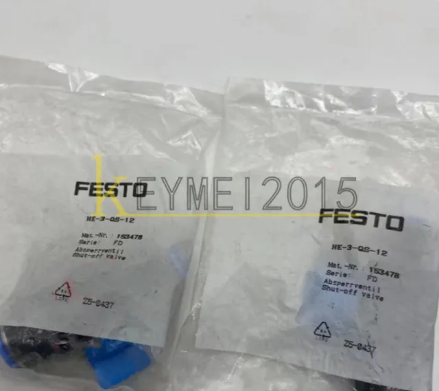 1PC New FESTO HE-3-QS-12 153478 globe valve