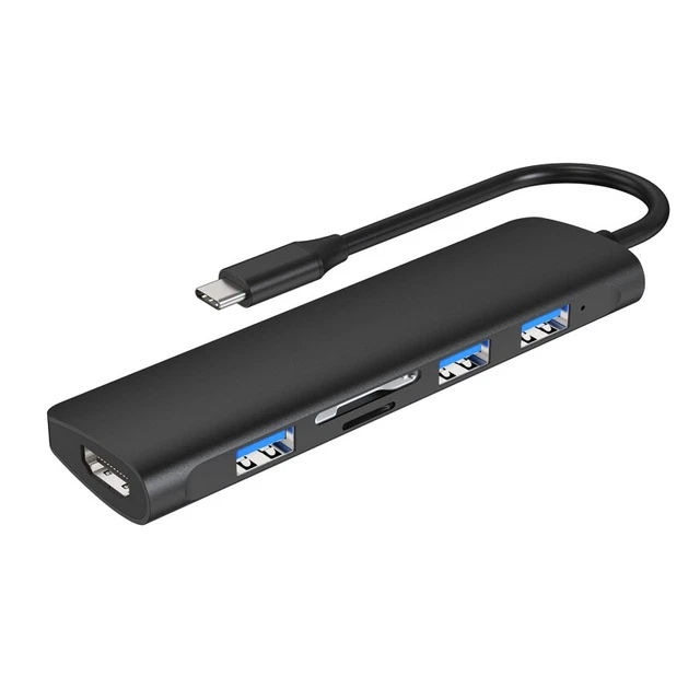 High Speed ​​USB Hub Type-C to 6 Port Splitter Docking Station to USB 3.0 TF