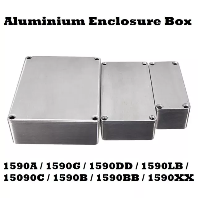 Silver Aluminium Enclosure Electronic Diecast Stompbox Project Box