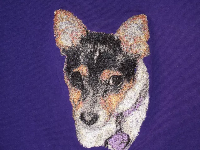 Embroidered Long-Sleeved T-shirt - Rat Terrier AED16220