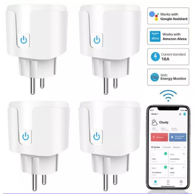 2-10X WiFi Steckdose Smart Life Intelligente Socket EU Plug 16A Für Alexa Google 3