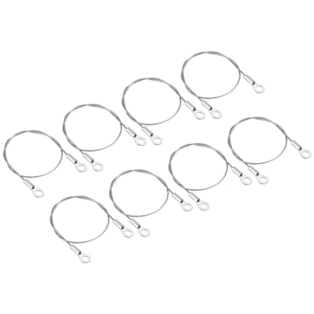 8Pcs 1.5mmx30cm Steel Security Cable 5mm ID Eyelets Ended Safety Wire Rope