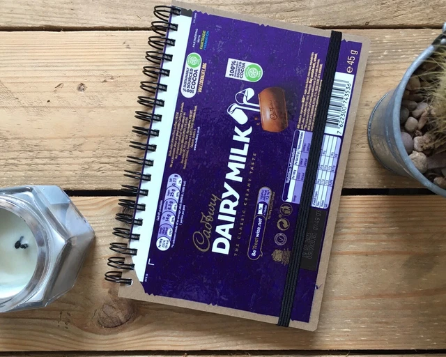 RECYCLED/UPCYCLED CHOCOLATE BAR Wrapper Notebook - Cadbury Dairy Milk ยฃ ...