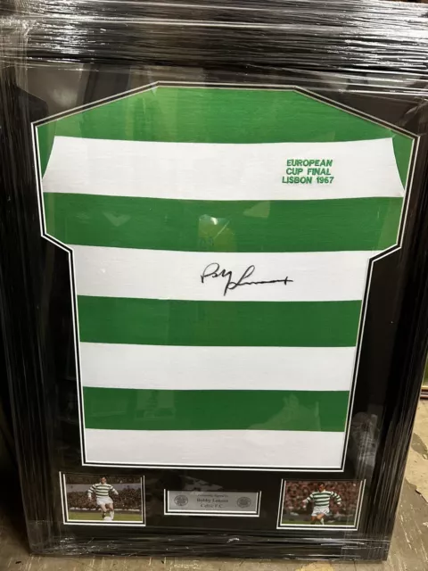Bobby Lennox Signed Framed Celtic 1967 Lisbon Lions Final Shirt with COA