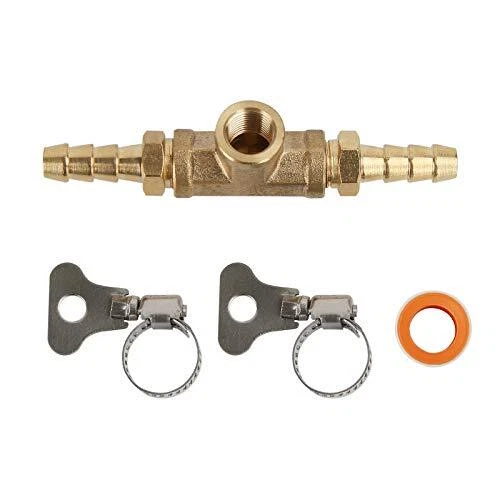 Fuel Line Fuel Pressure Adapter Brass T-Fitting, 1/8&quote;NPT