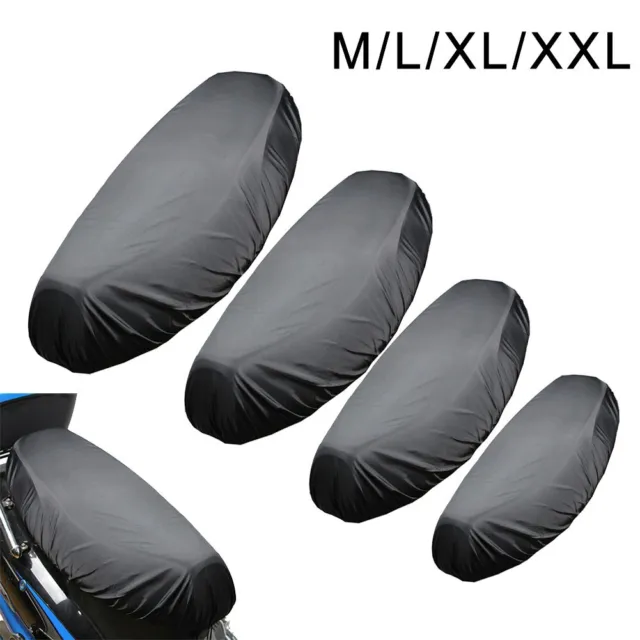 Motorcycle Rain Seat Cover Universal Flexible Waterproof Saddle Cover Black