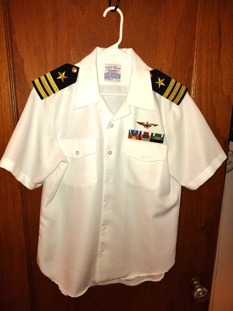 US Navy Pilots Summer White - COMPLETE SHIRT, PANTS AND BELT - TOP GUN COSTUME