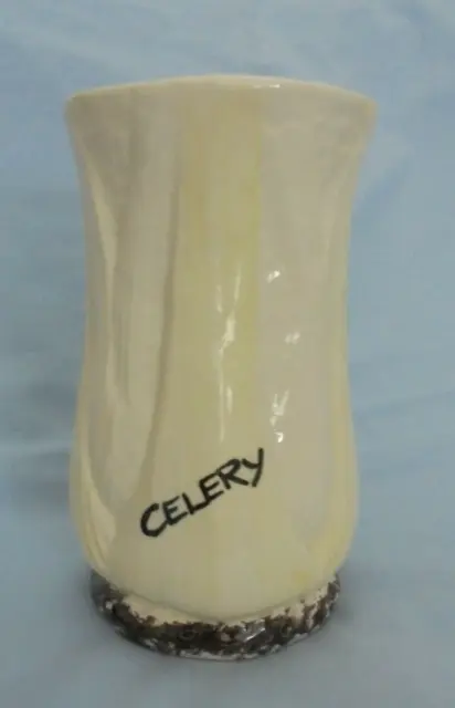 Vintage Celery Jar Vase Pot Celery Stalks Shaped Studio Pottery Large Size 18cms