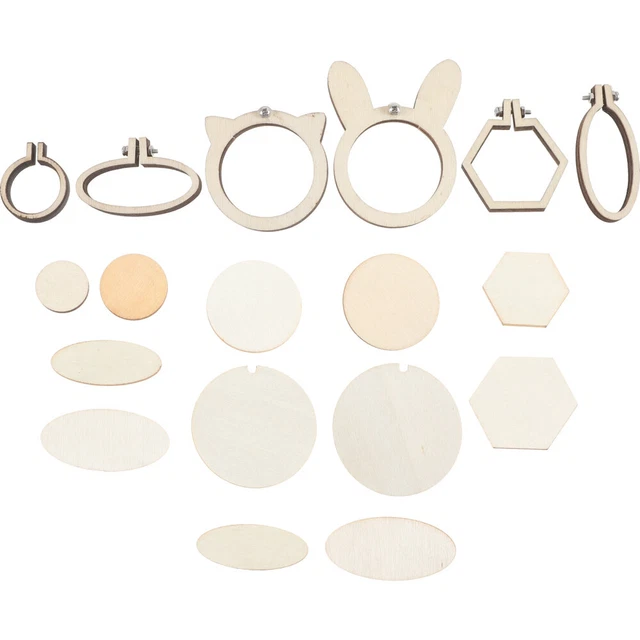 6 Stück Mini-Stickrahmen, Miniatur-Stickkreise, Mini-Kreuzstichringe,