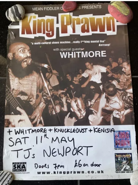 King Prawn Tour Poster Moon Ska Europe Tj’s Newport UK A3 Size