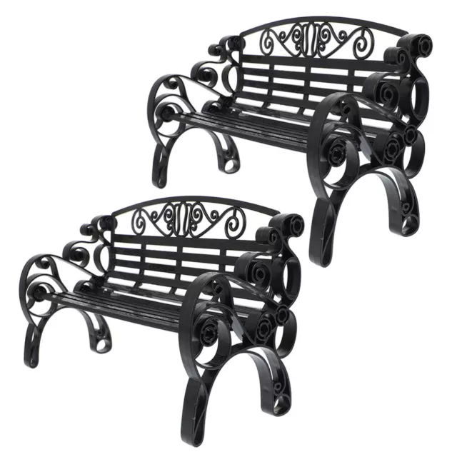 2 Pcs Mini-Terrassenbank Spielzeug Für Draußen Mini-Stuhl Dekorationen
