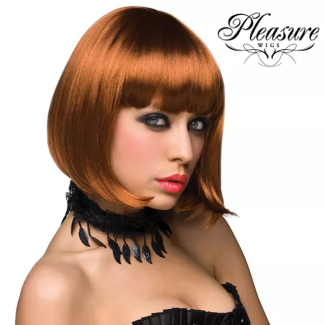 Pleasure Wigs Cici Red Copper Bob Wig Caschetto Parrucca Rossa Rame Corti Lisci