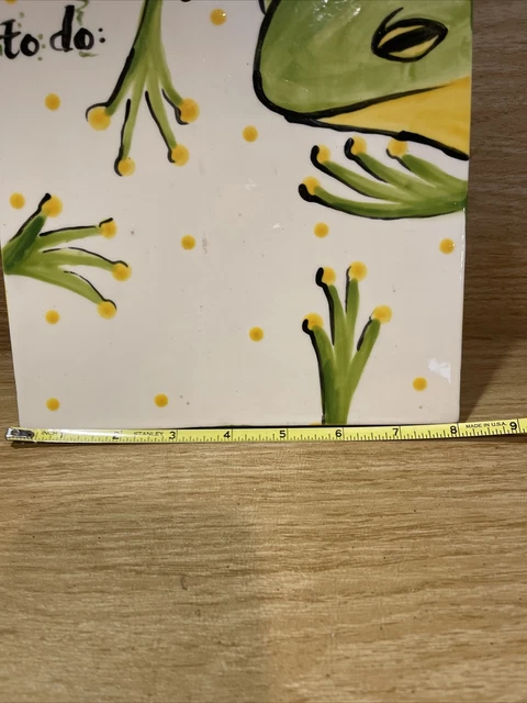 Ceramic Tile Tree Frog Hand Painted To Do Wall Hanging Dry Erase "Board" 8"X8" B 2