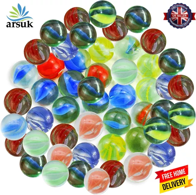 100-300 Coloured Glass Marbles | Traditional Vintage Classic Kids Toys Games