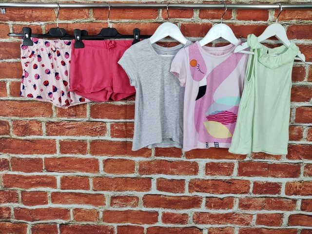 GIRLS BUNDLE AGE 3-4 YEARS H&M M&S etc TOP T-SHIRT SHORTS SUMMER CASUAL 104CM