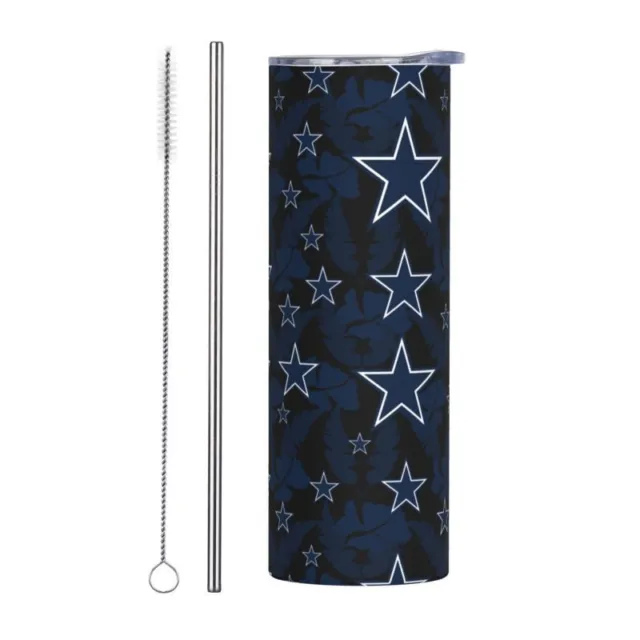 Dallas Cowboys Fans Travel Cup Stainless Steel Mug 20oz Car Straw Cup