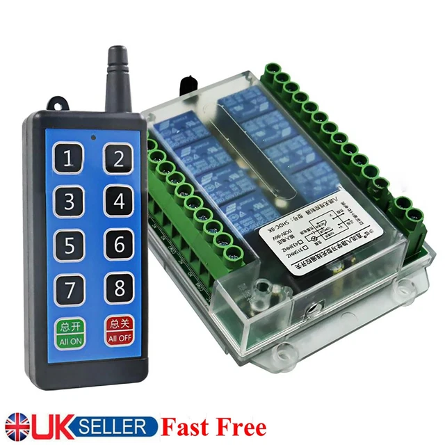 12-24V WIRELESS RF Remote Control Relay Module Switch Receiver 8 ...