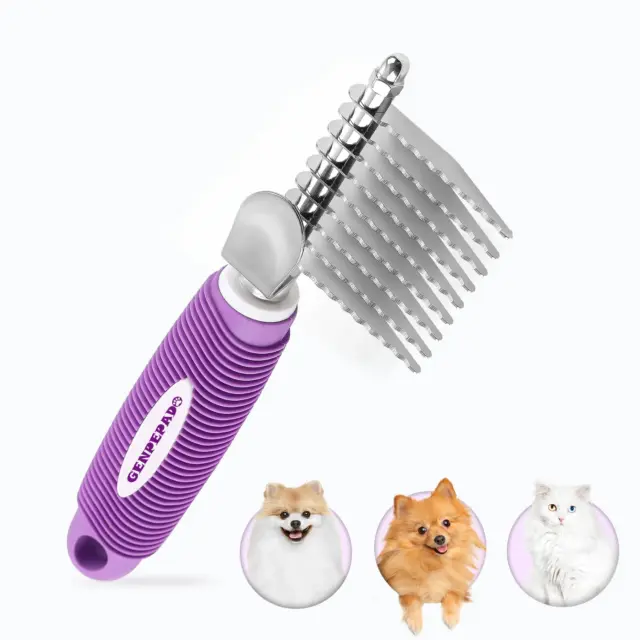 New Dog Brush for Shedding Dematting Pet Grooming Cat Hair Undercoat Rake Comb