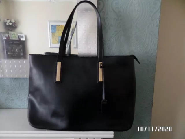 large MISS LULU bag used black faux leather USED
