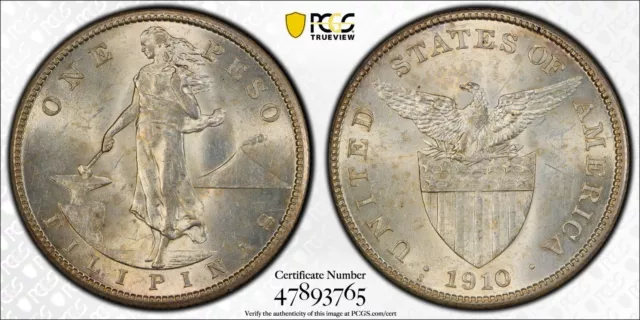 1910-S Peso PCGS Genuine Cleaned-UNC Detail U.S. Philippines 90396.92/47893765