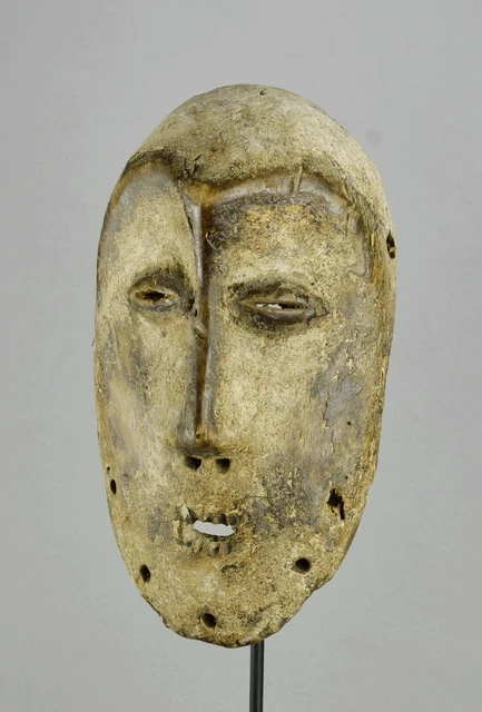 Congo Drc LEGA Wood idimu Mask Bwami Cult African Tribal Art 1196