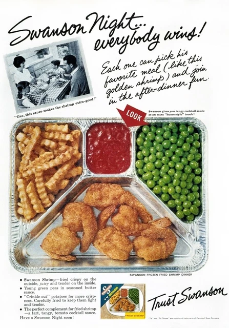 Retro Swanson TV Dinner Advertising 1960s  13x19 Reprint POSTER  FREE SHIPPING