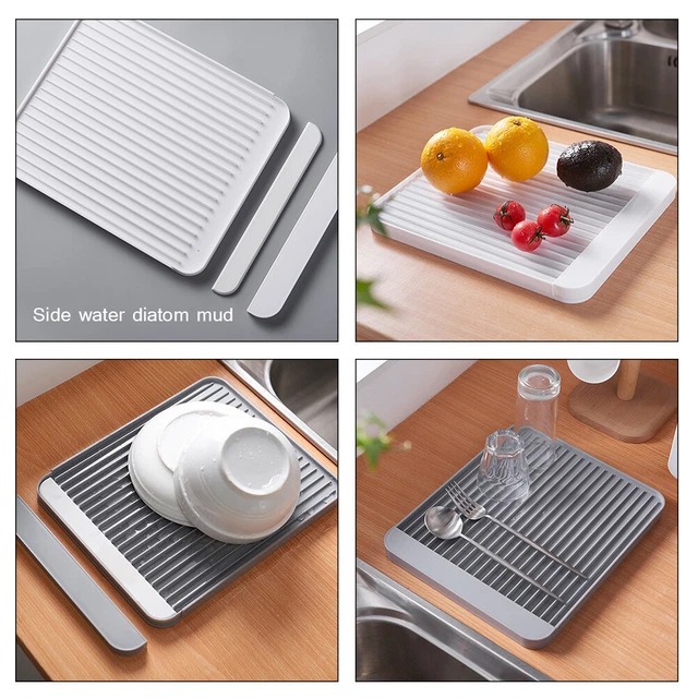 Tapis De Séchage De Vaisselle Antidérapant Avec Design Nervuré Et Tapis De