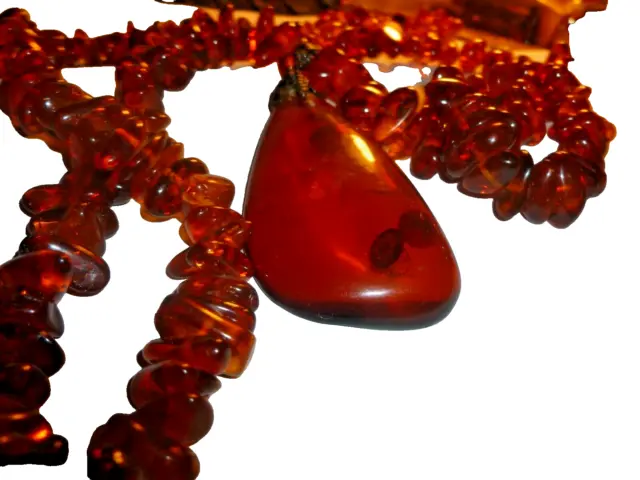 Chunky Honey Natural Baltic Amber Strand 38" Long Statement Necklace 106g