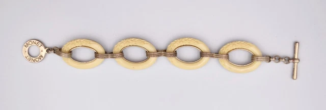 Bracelet Signé MONET En Métal Doré - Bijou Vintage Occasion