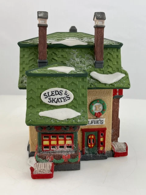 Dept 56 North Pole Series "Elfie’s Sleds and Skates" #5625-1  Box & Light