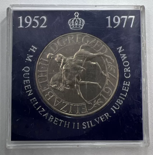 1977 Elizabeth II Jubilee Crown British Coin In Case | Collectable Grade | a9172