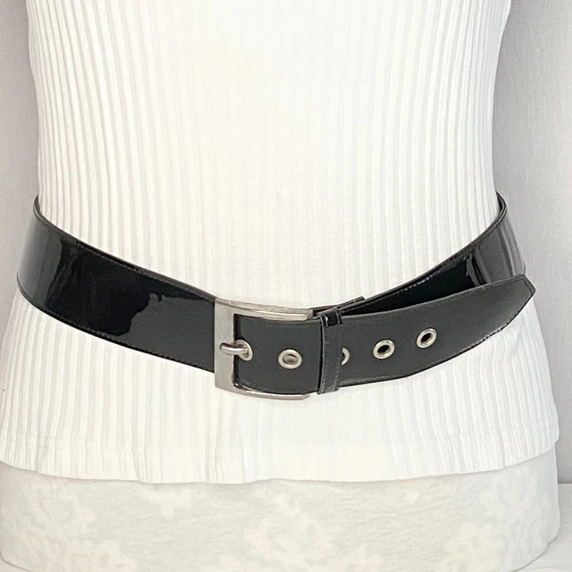 Womens Wide Faux Patent Leather Belt Large