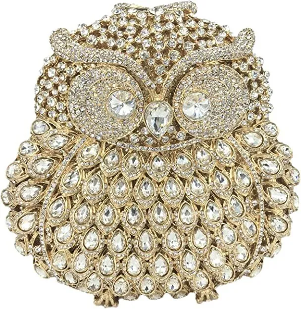 Owl luxury Evening bag crystal  purse clutch evening party purse