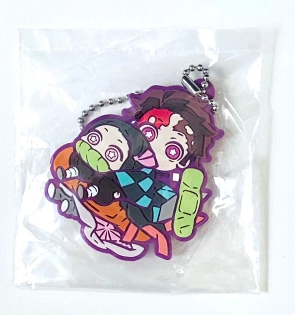 TANJIRO & NEZUKO Kamado Demon Slayer Rubber Strap Charm Keychain Anime