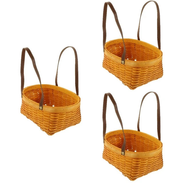 3x cesto da picnic tessuto per snack bambù deposito cesto da picnic per casa