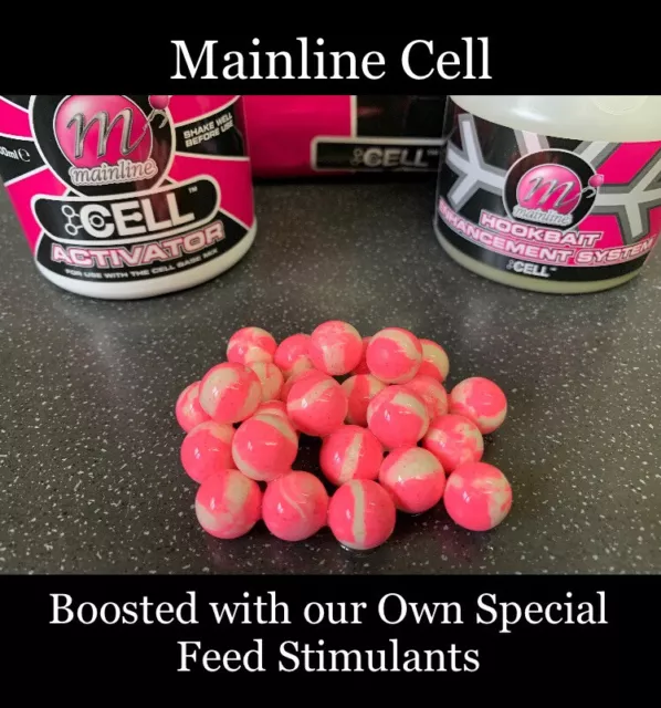 Mainline Cell Boilies Pop Ups Carp Fishing Bait 25 x12mm Two Tone Cell Hookbait