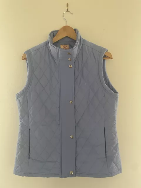 RM Williams Puffer Jacket Vest Womens Size 12 Blue Full Zip Sleeveless Quilted