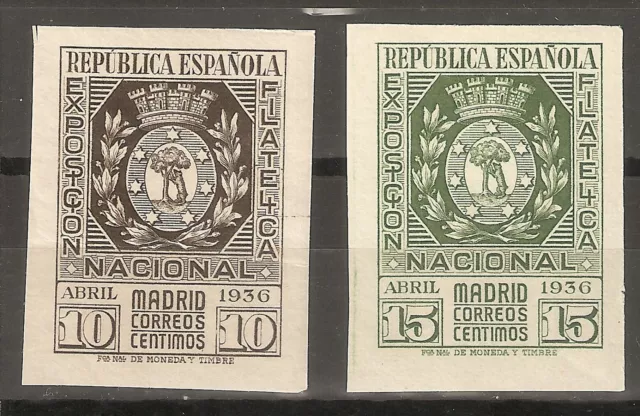 1936 Exposicion De Madrid Edifil 727/8** Sin Fijasellos