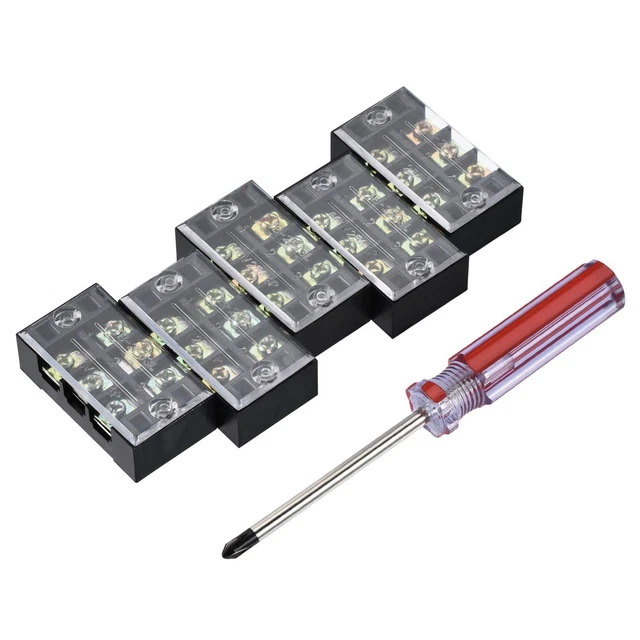 Terminale Striscia Barriera Blocco 3 Posizioni Doppie Righe 600V 25A 1 Set