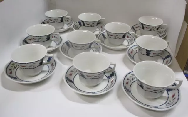 Set of 10 Cups and Saucers Adams China English Ironstone Lancaster