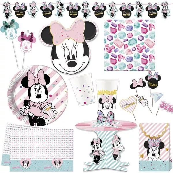 Ratón Minnie Cumpleaños de Fiesta los Niños Set Decoración Disney Mouse